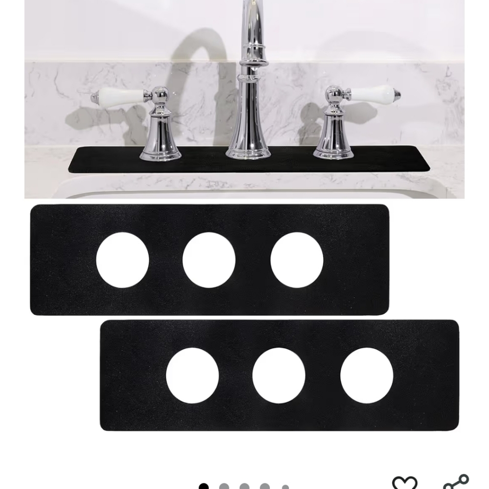 Tioncy 2 Pcs 3 Round Hole Drip Catcher Diatomite Faucet Mat  WHITHE